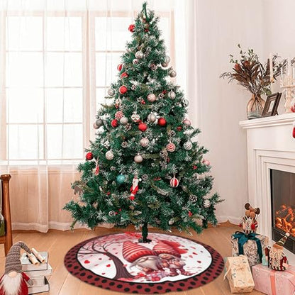 Love Christmas Tree Skirt 36 Inch Holiday Decor Xmas Tree Mat - Red