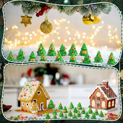 120 Pcs Christmas Resin Duck Figurines for Miniature Gardens & Crafts - Green Variant