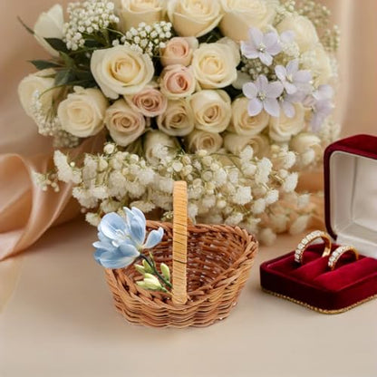 Mini Rattan Basket with Handle – Woven Decor for Crafts & Events