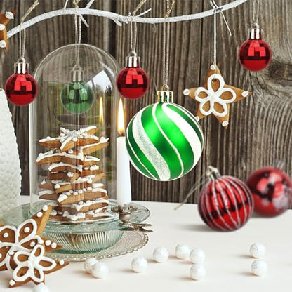 Shatterproof Christmas Ornaments Set - 44 Durable Holiday Decorations with Hanging Ropes