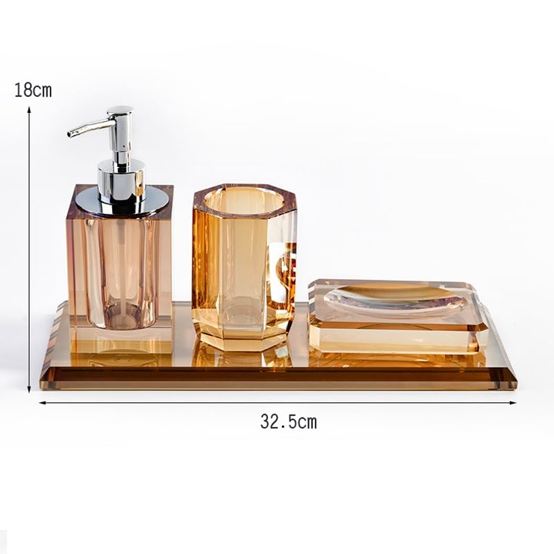 Bathroom Kit with Toothbrush Cup and Shower Gel Set - OneColor / 32.5CM