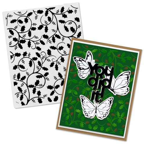 Holly Tree Embossing Folder for Spring and Christmas Card Making - Style2