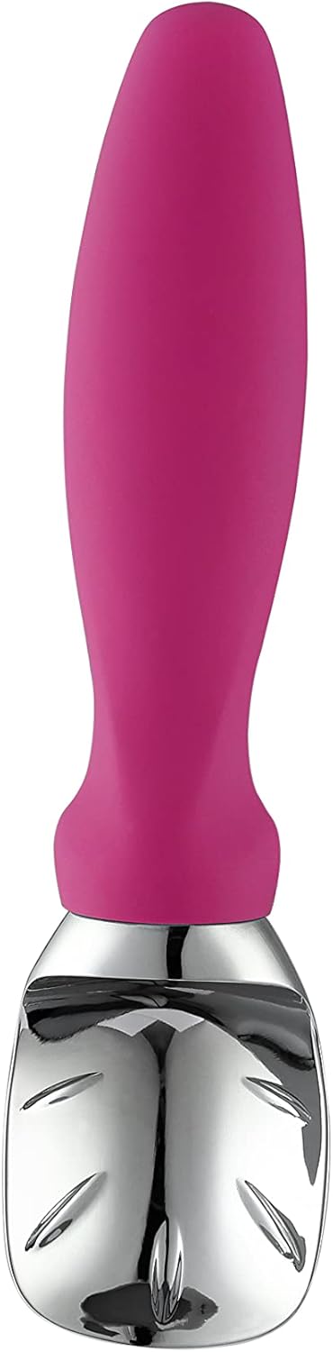 Spring Chef Heavy Duty Ice Cream Scoop - Non-Slip Handle for Gelato, Sorbet & Sundae - Magenta