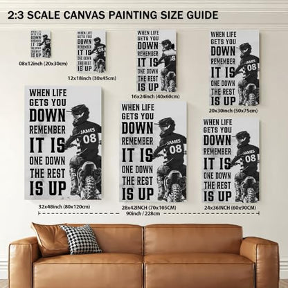 Ipplee Personalized Motocross Canvas Wall Art with Name & Number - Design 01