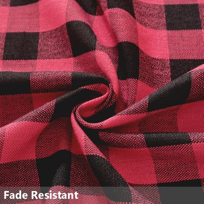Christmas Tablecloth Rectangular Red and Black Checkered Cloth 84x60 Inches