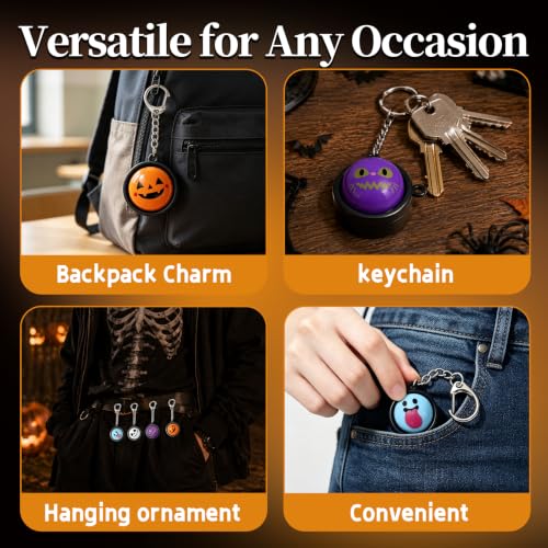 Halloween Fidget Keychain Stress Relief Toy Pack - 4 Spooky Designs