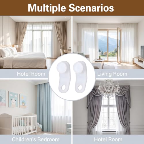100 Pcs Plastic Curtain Gliders for Track White Curtain Rail Hooks