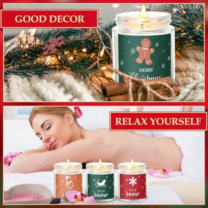 Christmas Scented Candle Set - Bright Style, 6 Jar Holiday Fragrance Gifts