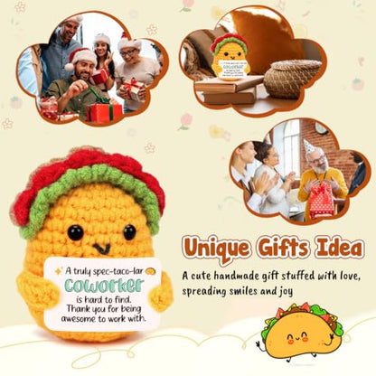 Coworker Appreciation Gift Crochet Taco with Thank You Card - Variation of THIS Listing