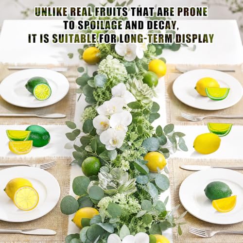 Artificial Lemons Kit - Realistic Fake Yellow Lemons for Kitchen Decor & Parties
