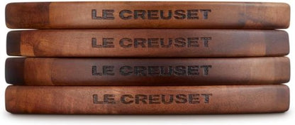 Le Creuset Enameled Cast Iron Petite Magnetic Wooden Trivet Set of 4 | 5.5-Inch Size