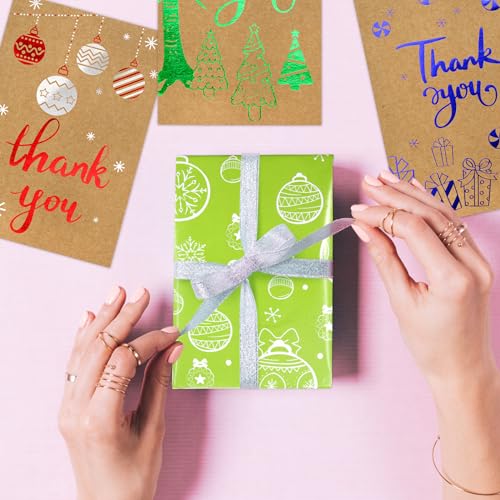 Christmas Thank You Cards with Envelopes 12 Pack Kraft Blank Holiday Greeting Cards