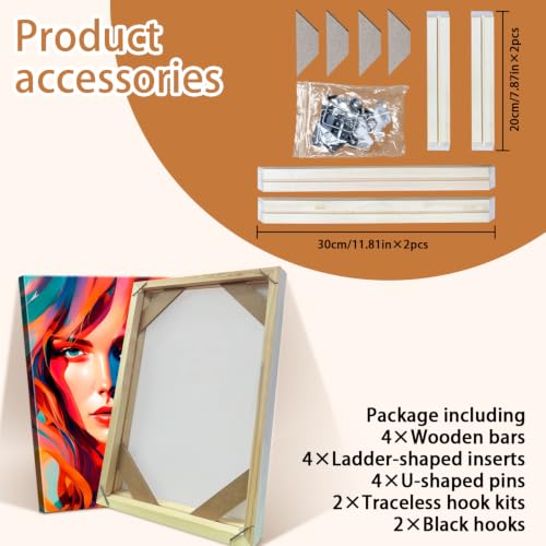 14x18 Inch Canvas Frame for 40x50 cm Artwork DIY Wooden Wall Art Kit