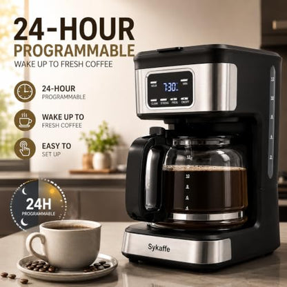 12-Cup Programmable Drip Coffee Maker with 60oz Water Tank