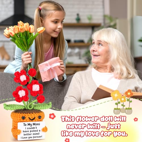 Mimi Crochet Flower Gift - Sentimental Grandma Birthday Christmas Gift - Variation of Mimi