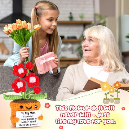 Mimi Crochet Flower Gift - Sentimental Grandma Birthday Christmas Gift - Variation of Mimi