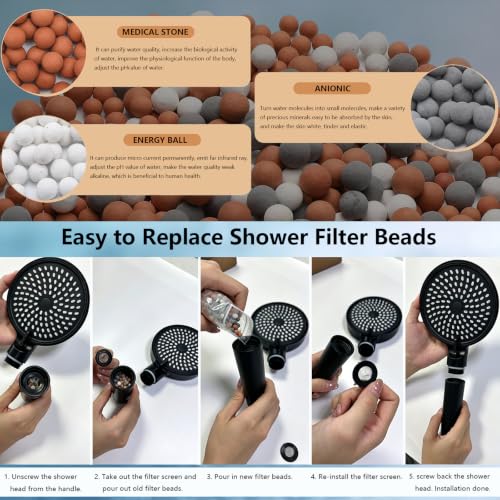 Filtered Shower Head with Handheld High Pressure 3 Spray Modes - Chrome