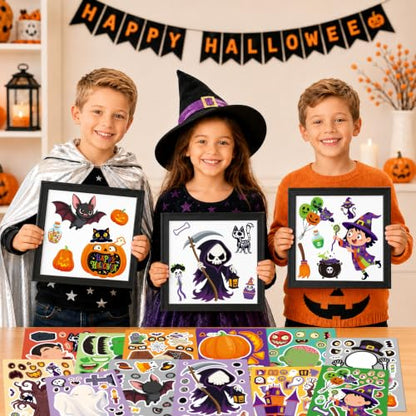Halloween Stickers for Kids - 48 Assorted Spooky Designs - Variation of Halloween