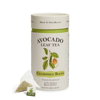 Avocado Leaf/Chamomile Tea – Caffeine-free, Herbal Tea | Immune Support | Cold Brew or Hot Tea | 15 Tea Bags - 30 Servings (Gluten Free & Non-GMO)