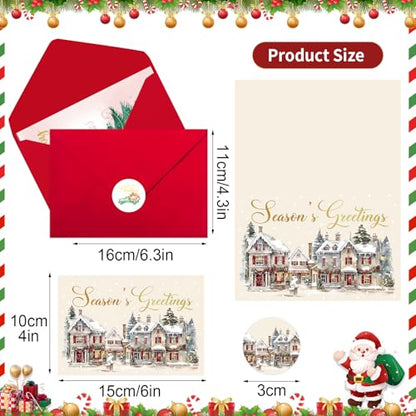 Christmas Cards Set with Envelopes & Stickers - 36 Pack Holiday Greeting Cards, 6 Designs - Christmas Card Variation