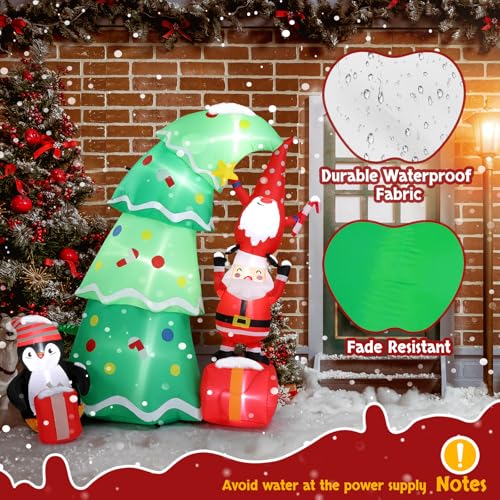 6FT Inflatable Christmas Tree with Gift Boxes Outdoor Holiday Decor - Gnomes Pick Variation