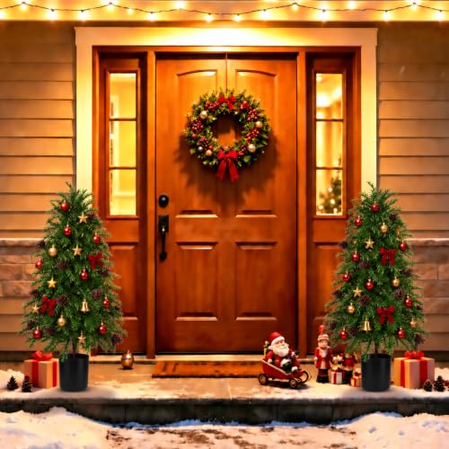 Artificial Topiary Cedar Tree with Pot - 3FT Faux Plant, Cypress Variant