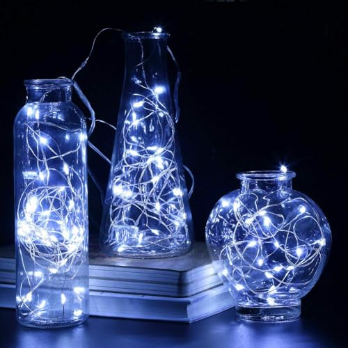 Battery Operated Fairy Lights 6.6ft 20 LED Waterproof String Light for DIY Decor - Cool White, 18 Pack