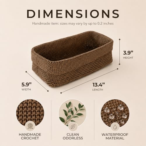 Toilet Paper Storage Basket for Bathroom, Small Organizer, Boho Decor