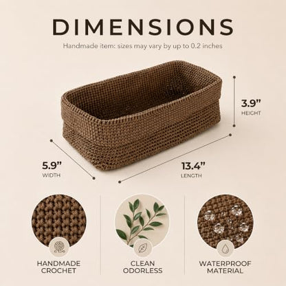Toilet Paper Storage Basket for Bathroom, Small Organizer, Boho Decor