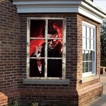 Halloween Horror Window Cover - Horror Curtain for Windows & Doors - Variation: Horror