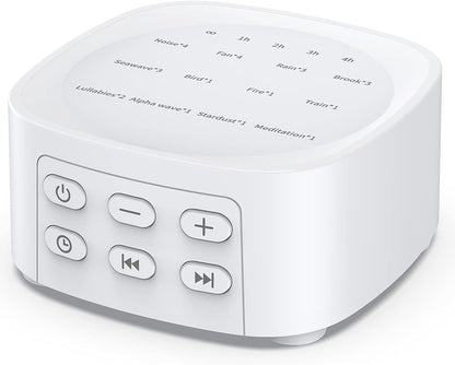 Sleepbox White Noise Sound Machine - 25 Soothing Sounds, 36 Volume Levels, Portable Design for Home & Travel