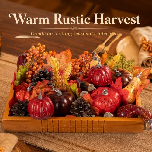 Mini Artificial Pumpkins Fall Decor Set - 54pcs Autumn Harvest Decorations