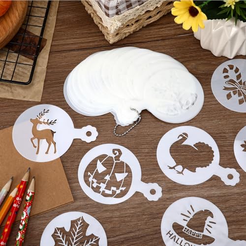JULBEAR Holiday Cookie Cake Stencils Set - Mix Style, 36 Pieces