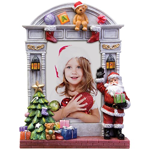 Light Up Christmas Picture Frame 4x6 Resin Santa & Tree Holiday Decor