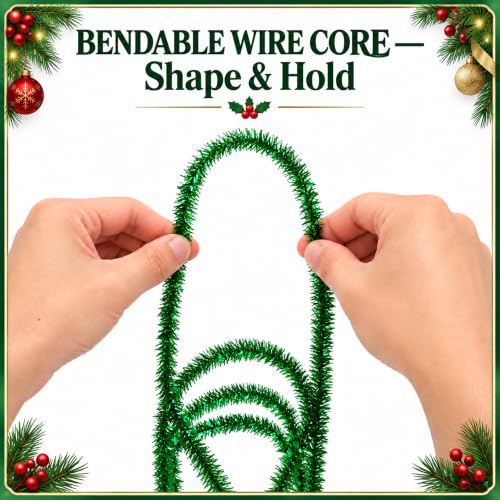 79Ft Multicolor Christmas Tinsel Ribbon Set - 6 Colors, Metallic Wire Garland