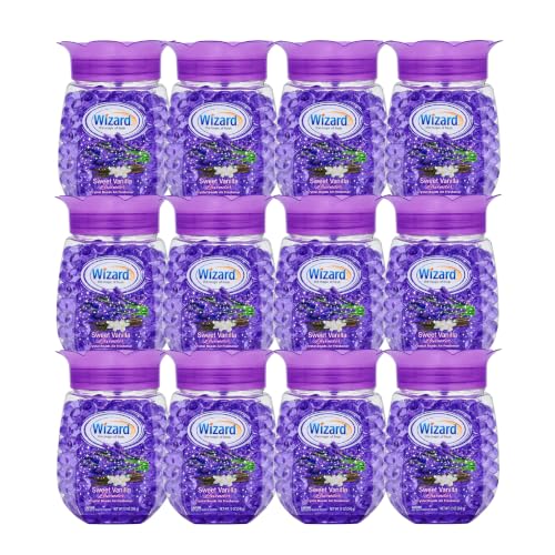Wizard Odor Eliminator Gel Beads Pack of 12 - Sweet Vanilla Lavender Scent