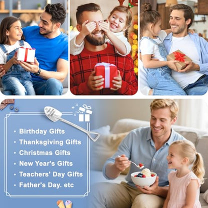 Papa's Ice Cream Shovel Gift from Daughter Son Husband Funny Engraved Kitchen Tool
