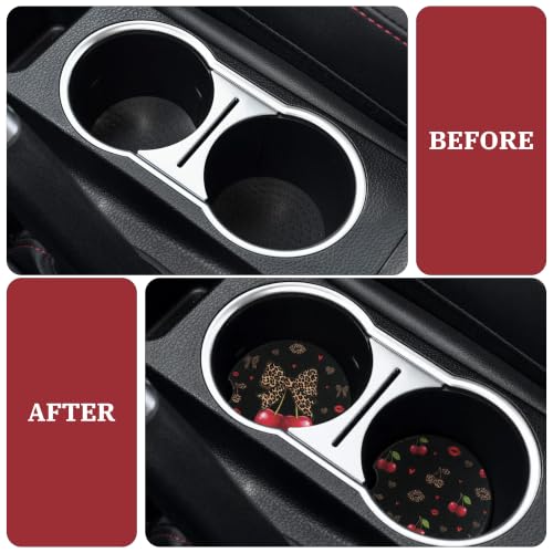 Cheetah Leopard Car Coasters for Cup Holders - Absorbent Ceramic Set - Variation: Cheetah251