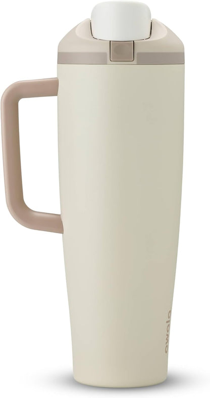 Owala FreeSip Tumbler - 40 Oz Stainless Steel - Stylish Tan (Lightly Toasted) for On-the-Go Hydration