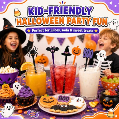 Classic Halloween Cocktail Stir Sticks - 36 Assorted 7.1 Inch Drink Swizzles