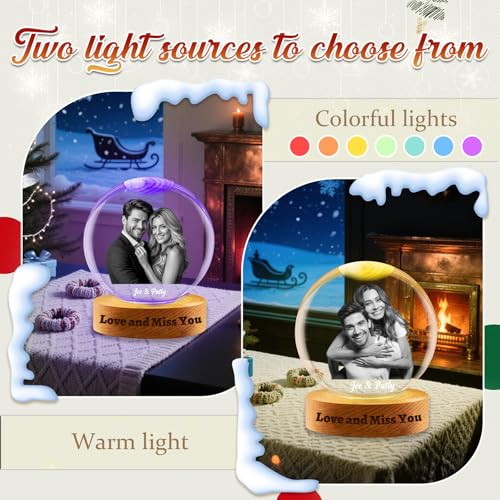 Personalized Crystal Snow Globe with Custom Photo and Text - Christmas Keepsake - Variation of THIS listing