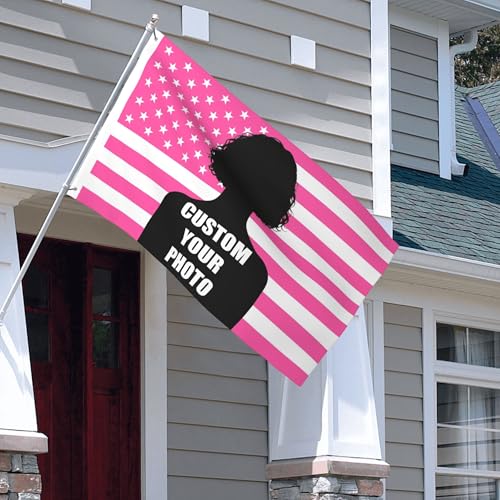 Pink Custom American Flag Banner - 2x3, 3x5, 4x6, 5x8 FT Personalizable
