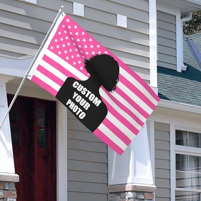 Pink Custom American Flag Banner - 2x3, 3x5, 4x6, 5x8 FT Personalizable