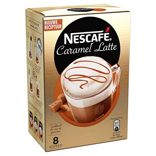 Nescafe | Instant Coffee | Latte Caramel | 8 Sticks Per Pack 136gr/4.80oz