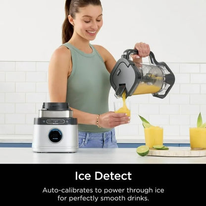 Niin-jaa Detectt 72 Oz Blender - 1700W, 3 Speeds, BlendSense Technology for Smoothies & More | Silver