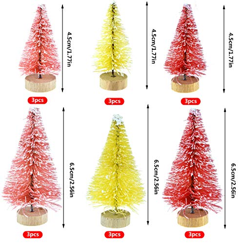 Mini Pine Trees & Deer Doll Set with Gift Boxes - Beige, Yellow, Green, Pink, Red, Dark Green Variations