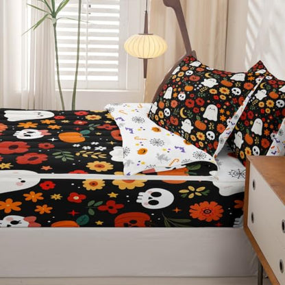 Feelyou Ghost Twin Zipper Comforter Bedding Set for Kids - Halloween Decor