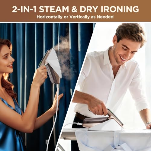 1500W Garment Steamer Iron with Turbo Steam & Self-Cleaning