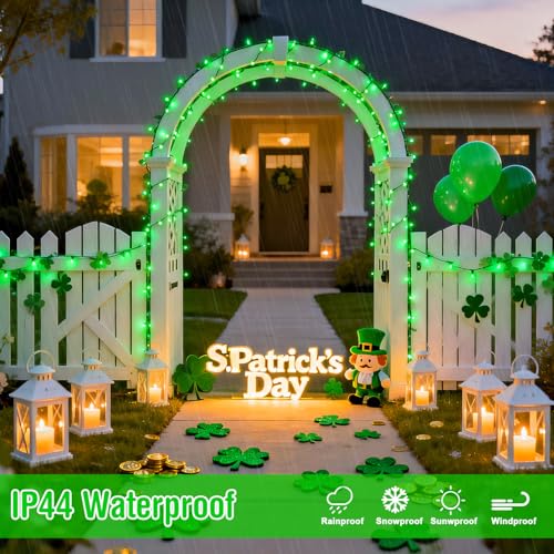 Green Battery-Operated LED Christmas Lights 2 Pack - 66 Ft Waterproof String