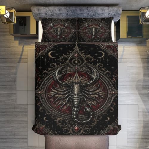 King Gothic Scorpion Bedding Set Dark Aesthetic Duvet Cover Comforter Cover